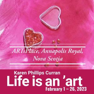 Listing image for Karen PhillipsCurran's art exhibition called Life Is An 'Art depicting hearts