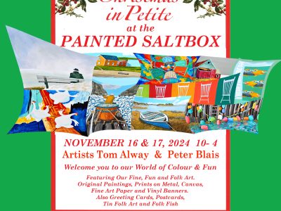 MARITIME PAINTED SALTBOX WELCOMES YOU TO CHRISTMAS IN PETITE 2024 & OUR WORLD OF COLOUR AND FUN