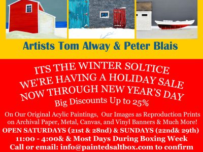 IT'S WINTER SOLSTICE ART SALE AT THE MARITIME PAINTED SALTBOX