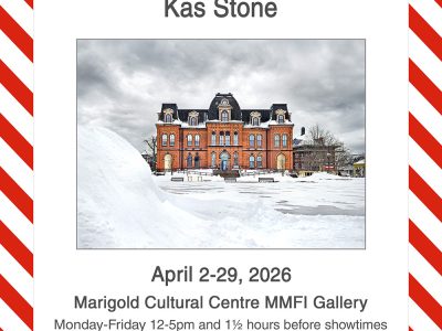 "Postcards from Home" by Kas Stone. April 2-29. Meet-the-artist reception: Thursday, April 9, 2-4pm