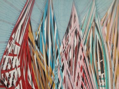 #211 The big Regatta 36" x 48" x 1.5" Acrylic on Gallery Canvas / canadianswissalexcreations.ca